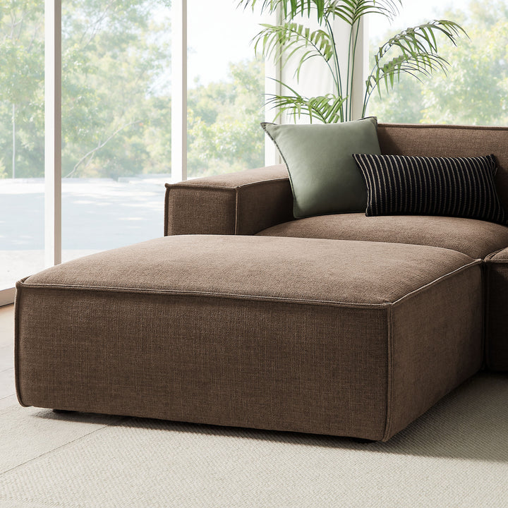 Restore 6-Piece Performance Fabric Upholstered Modular Sectional Sofa in Mocha