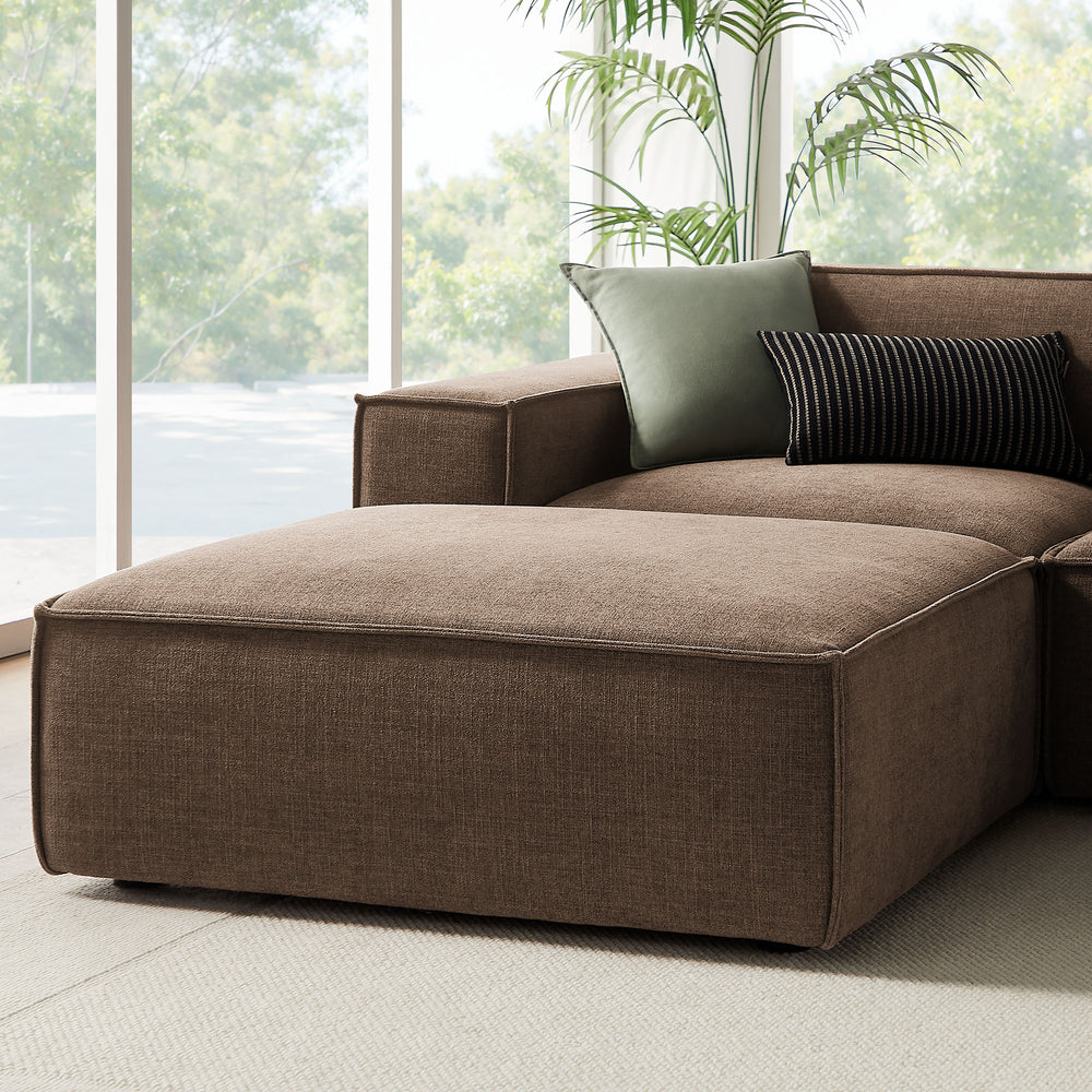 Restore 6-Piece Performance Fabric Upholstered Modular Sectional Sofa in Mocha