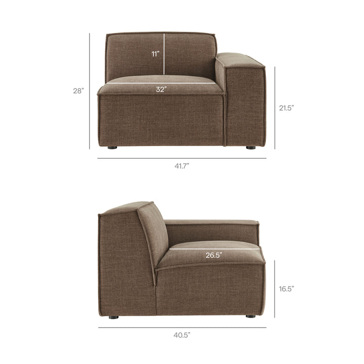 Restore 6-Piece Performance Fabric Upholstered Modular Sectional Sofa in Mocha