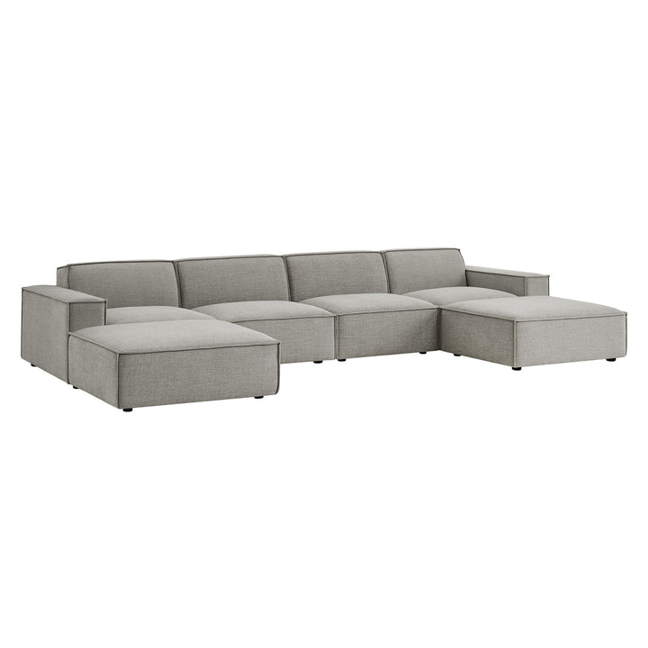 Restore 6-Piece Performance Fabric Upholstered Modular Sectional Sofa in Pewter
