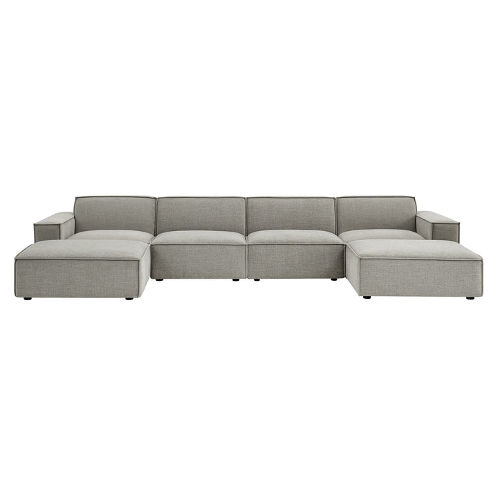 Restore 6-Piece Performance Fabric Upholstered Modular Sectional Sofa in Pewter