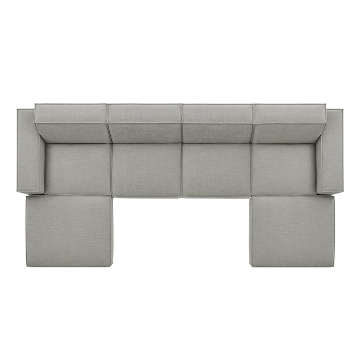 Restore 6-Piece Performance Fabric Upholstered Modular Sectional Sofa in Pewter
