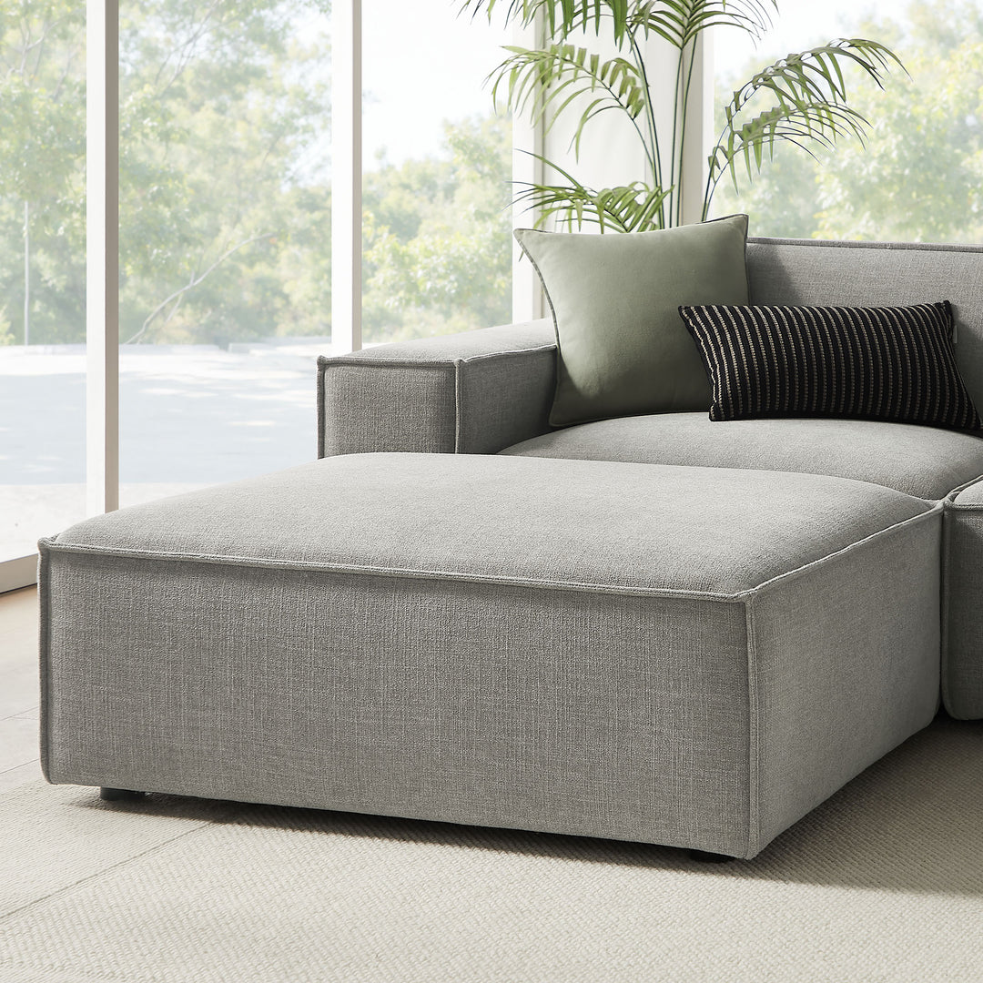 Restore 6-Piece Performance Fabric Upholstered Modular Sectional Sofa in Pewter