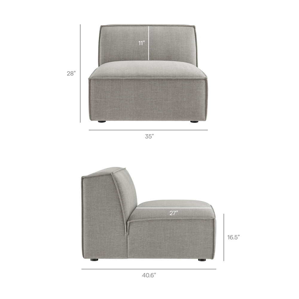 Restore 6-Piece Performance Fabric Upholstered Modular Sectional Sofa in Pewter