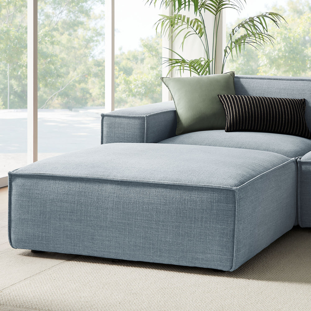 Restore 6-Piece Performance Fabric Upholstered Modular Sectional Sofa in Sky