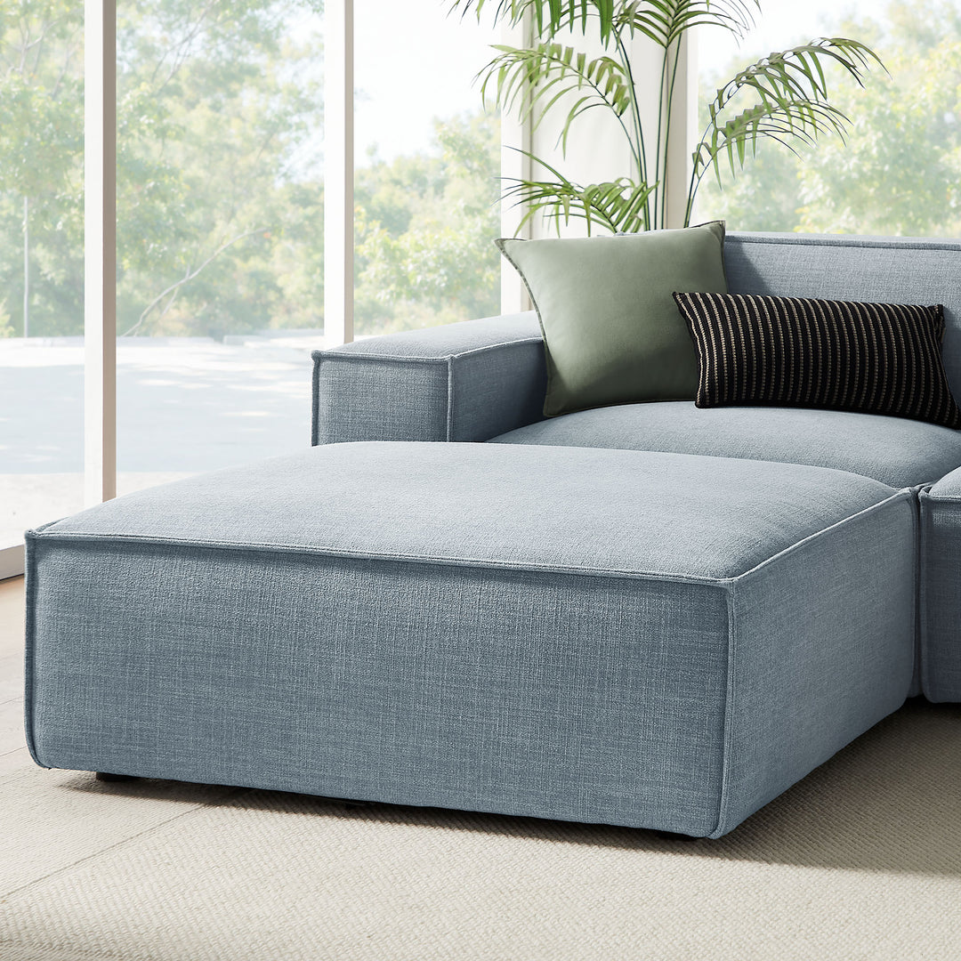 Restore 6-Piece Performance Fabric Upholstered Modular Sectional Sofa in Sky