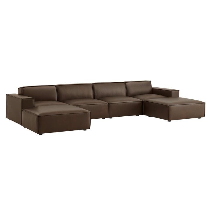 Restore 6-Piece Vegan Leather Modular Sectional Sofa in Espresso