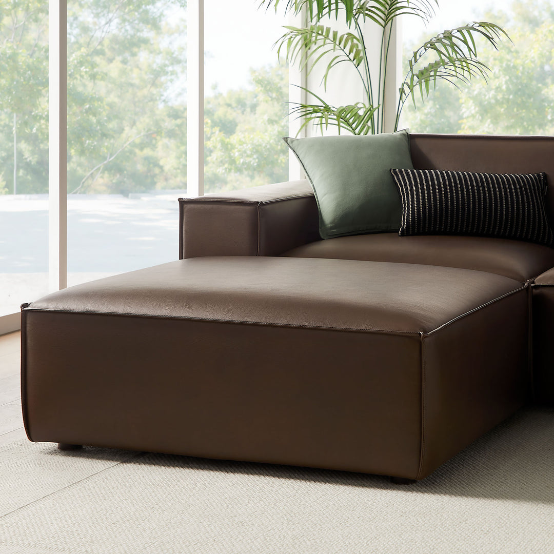 Restore 6-Piece Vegan Leather Modular Sectional Sofa in Espresso