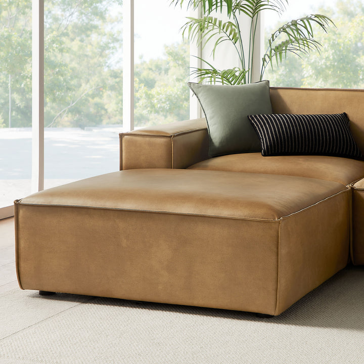 Restore 6-Piece Vegan Leather Modular Sectional Sofa in Toast
