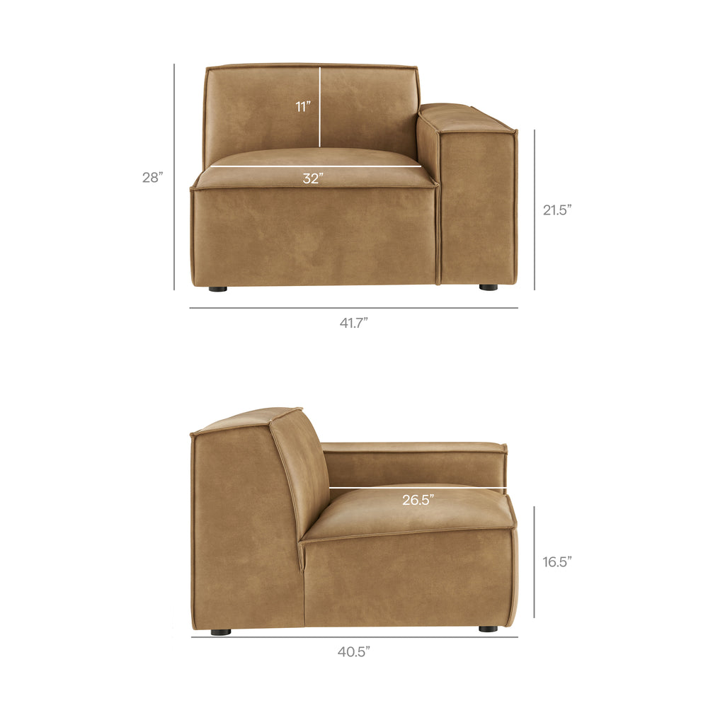 Restore 6-Piece Vegan Leather Modular Sectional Sofa in Toast