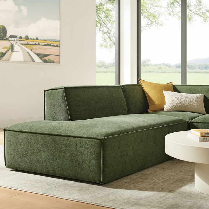 Restore 3-Piece Performance Fabric Upholstered Modular L-Shaped Sectional Sofa in Foliage
