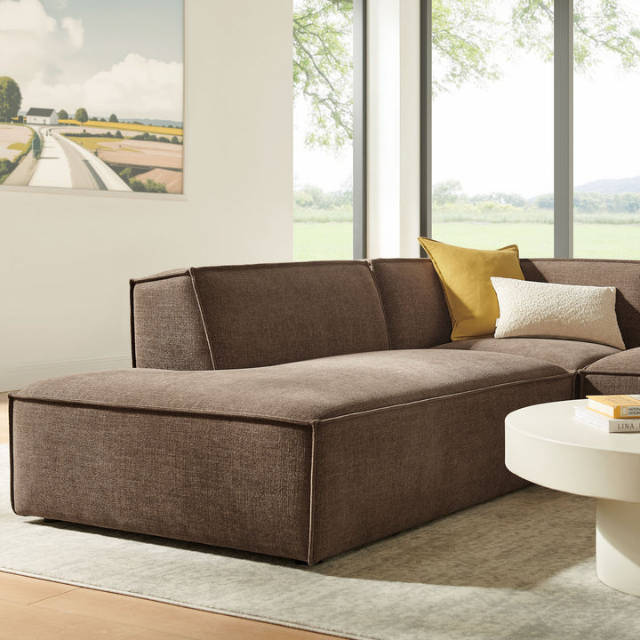 Restore 3-Piece Performance Fabric Upholstered Modular L-Shaped Sectional Sofa in Mocha