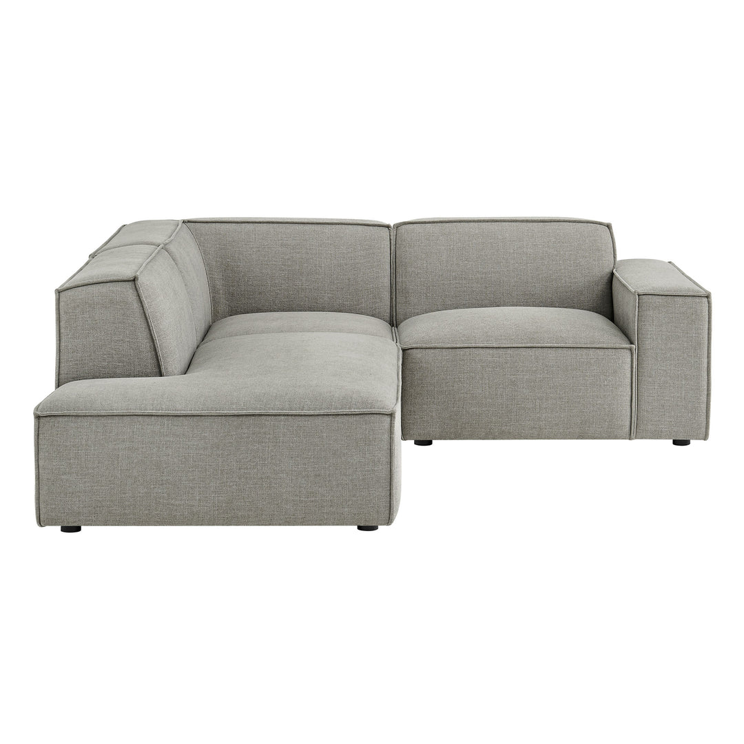 Restore 3-Piece Performance Fabric Upholstered Modular L-Shaped Sectional Sofa in Pewter