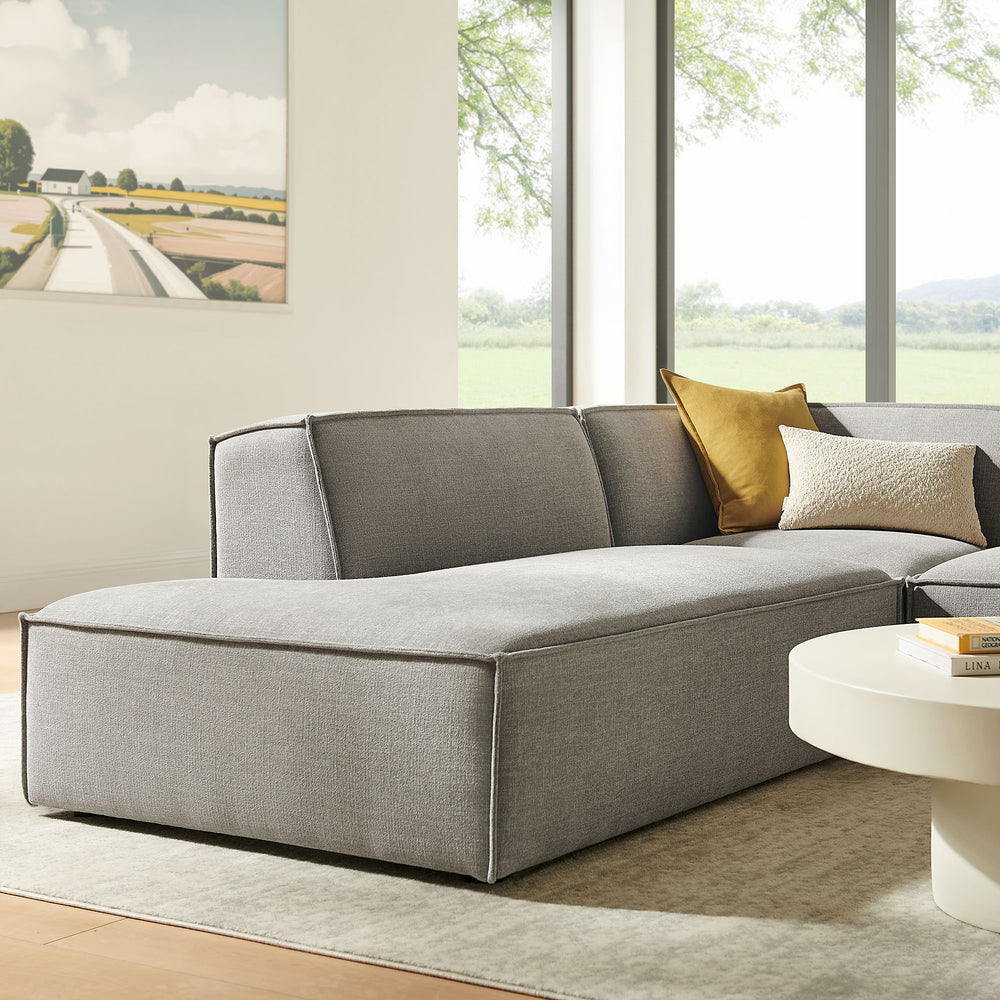 Restore 3-Piece Performance Fabric Upholstered Modular L-Shaped Sectional Sofa in Pewter