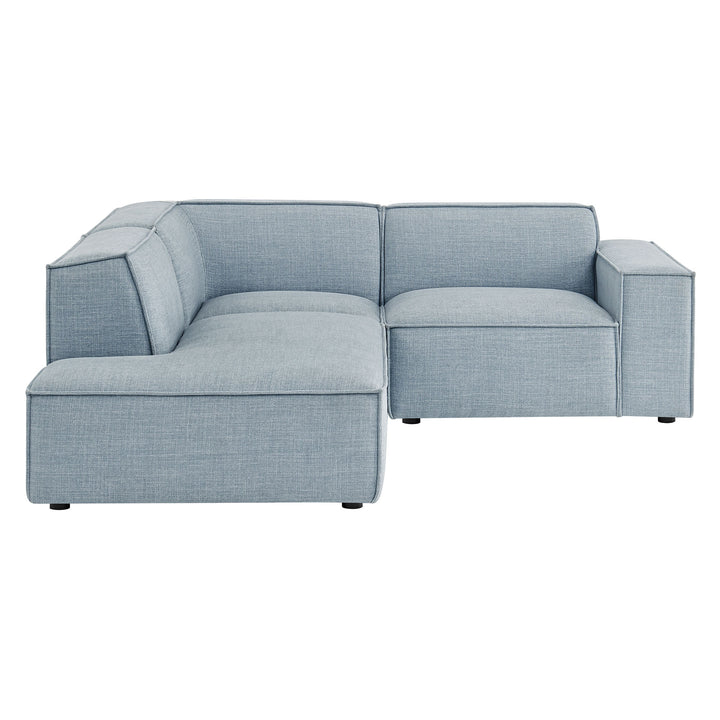 Restore 3-Piece Performance Fabric Upholstered Modular L-Shaped Sectional Sofa in Sky