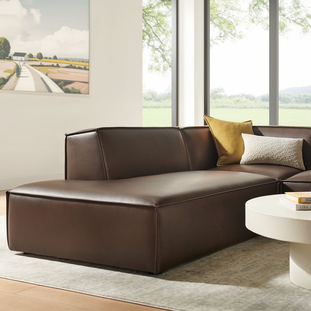 Restore 3-Piece Vegan Leather Modular L-Shaped Sectional Sofa in Espresso
