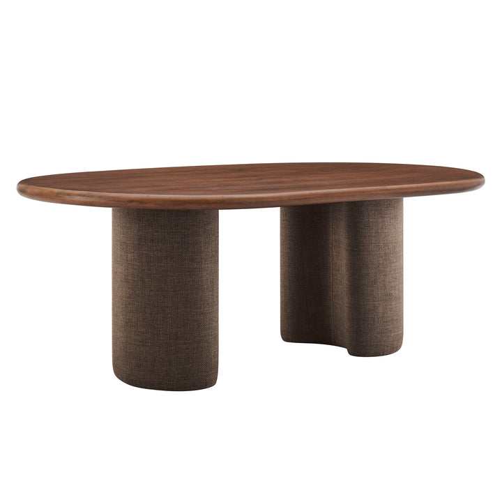 Enric 84 Inch Mango Wood Oval Dining Table in Walnut