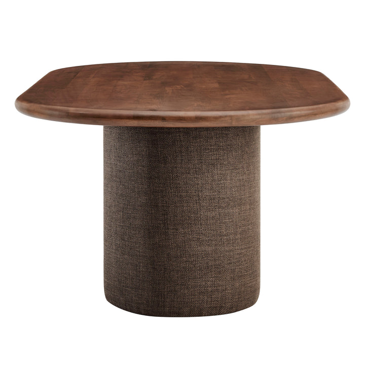 Enric 84 Inch Mango Wood Oval Dining Table in Walnut