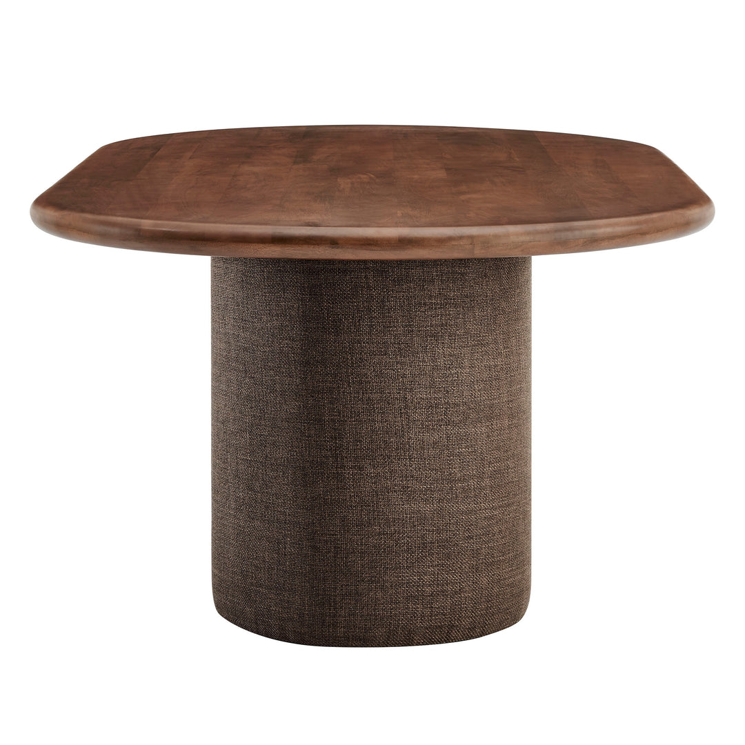 Enric 84 Inch Mango Wood Oval Dining Table in Walnut