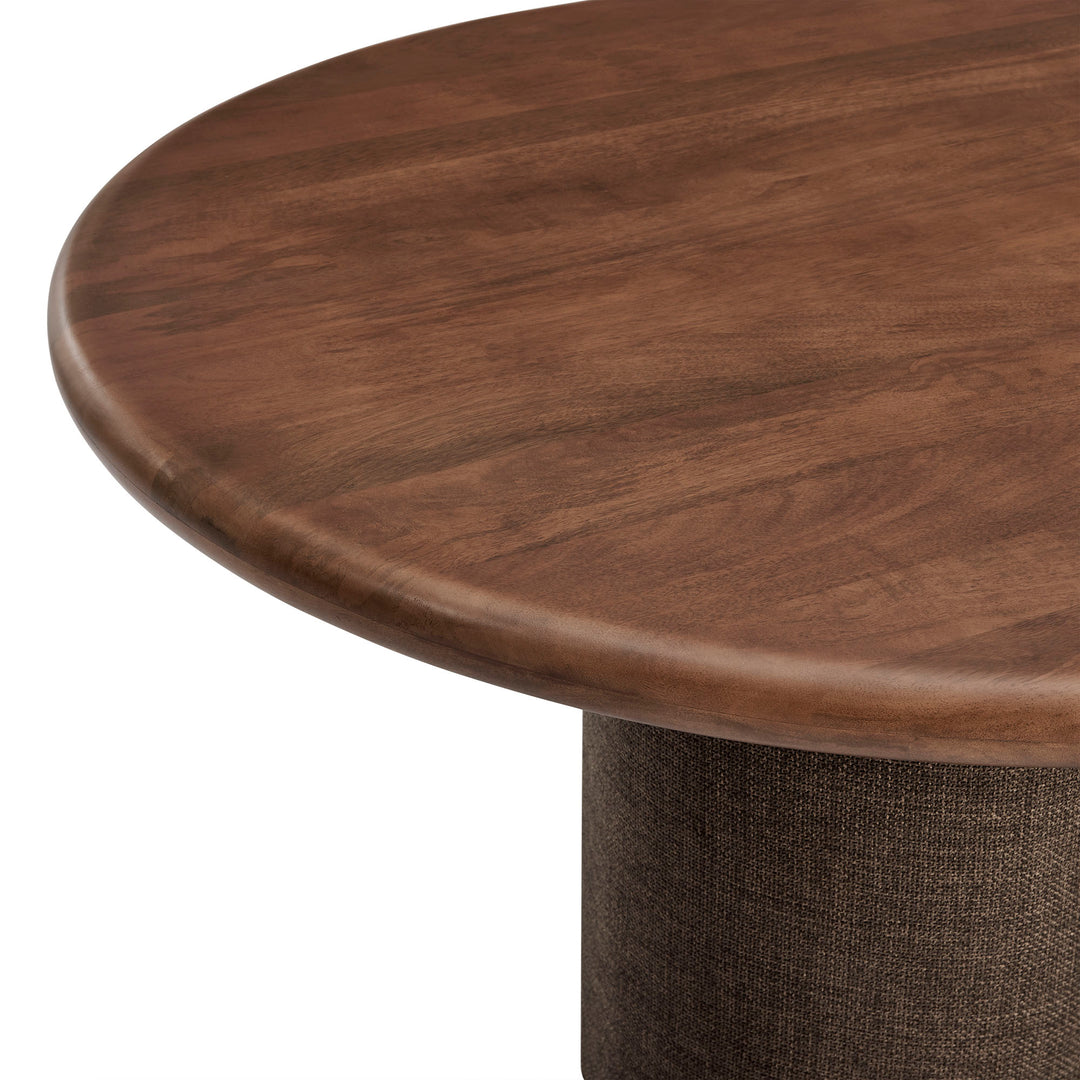 Enric 84 Inch Mango Wood Oval Dining Table in Walnut