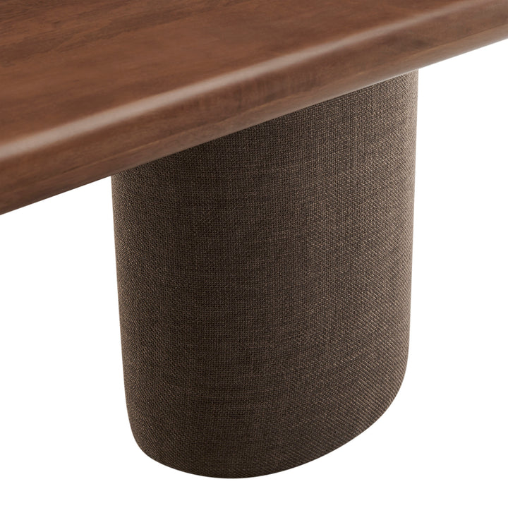 Enric 84 Inch Mango Wood Oval Dining Table in Walnut