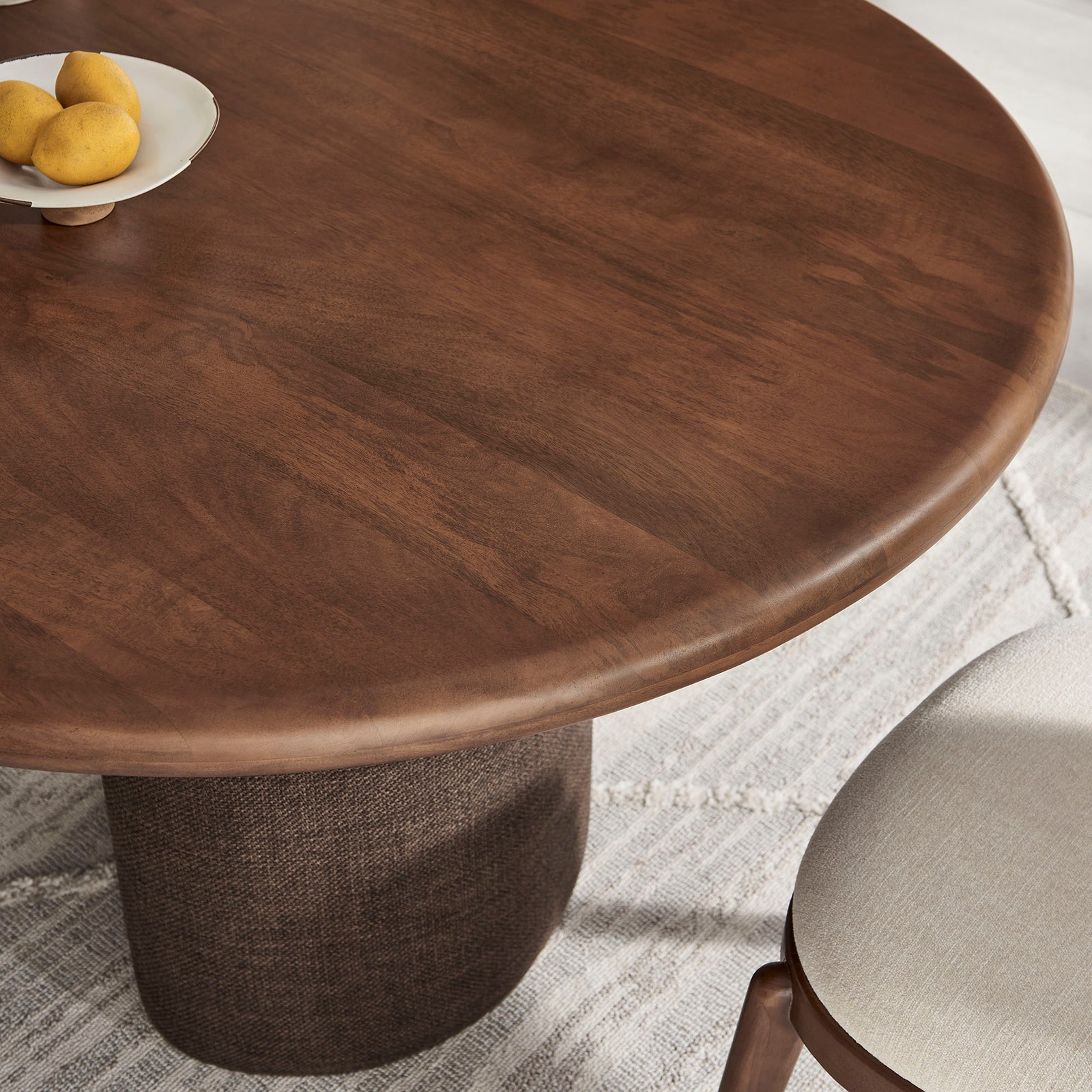 Enric 84 Inch Mango Wood Oval Dining Table in Walnut