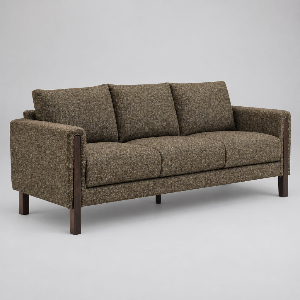 Hawken Boucle Fabric Sofa in Antique Espresso