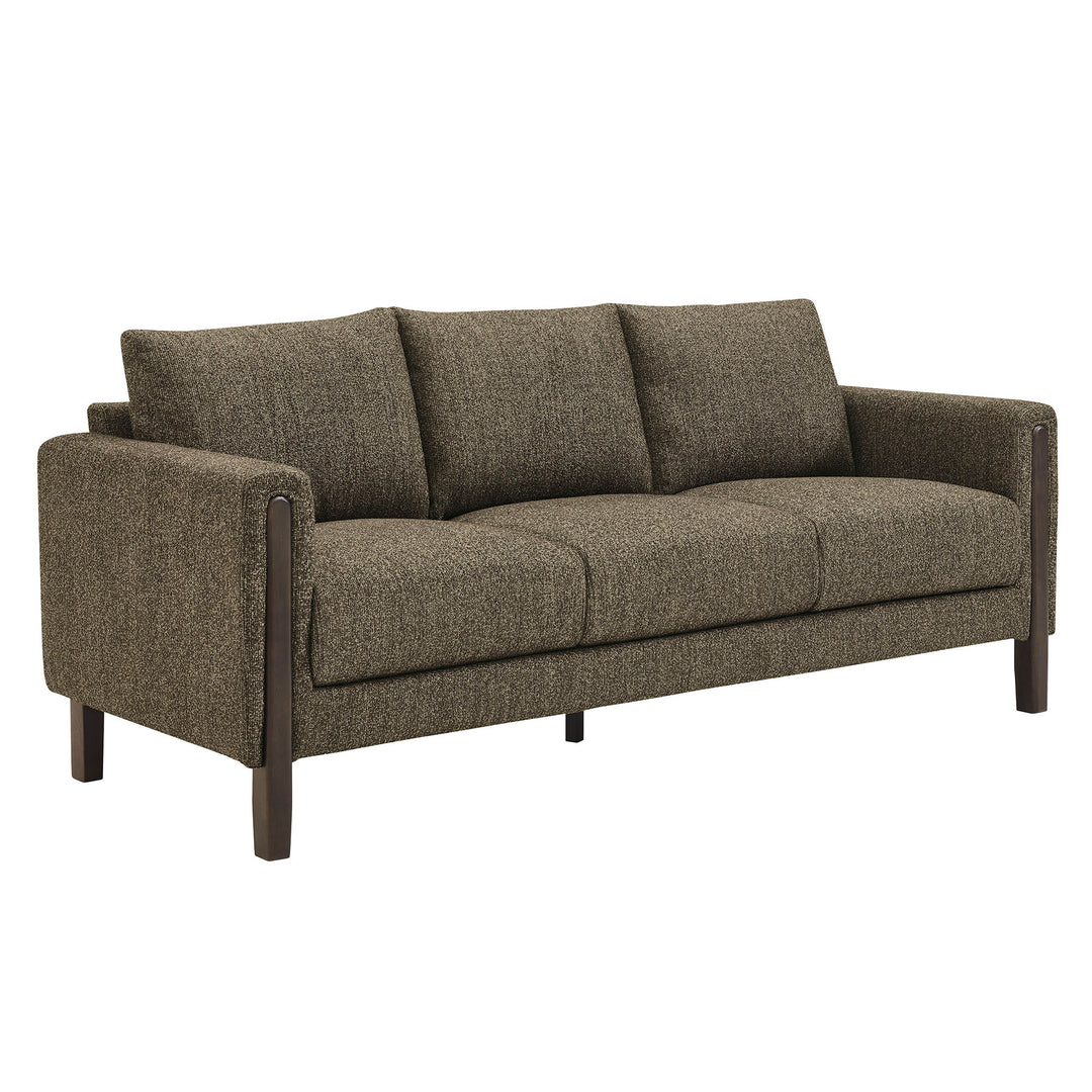 Hawken Boucle Fabric Sofa in Antique Espresso