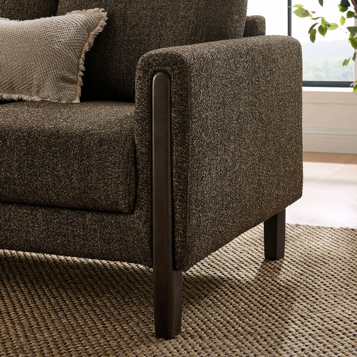 Hawken Boucle Fabric Sofa in Antique Espresso