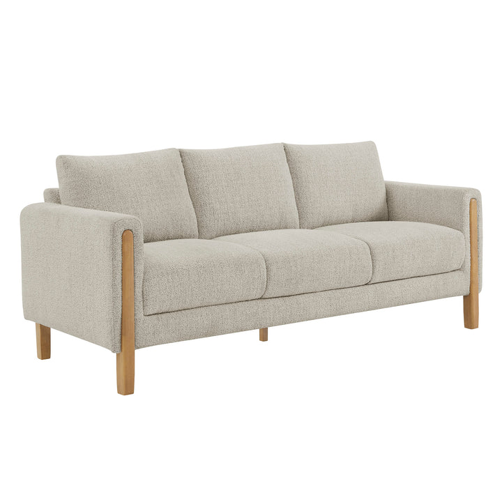Hawken Boucle Fabric Sofa in Parchment Beech