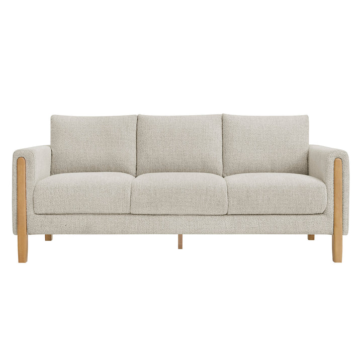 Hawken Boucle Fabric Sofa in Parchment Beech