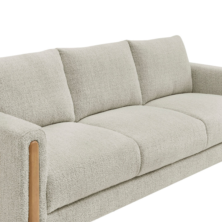 Hawken Boucle Fabric Sofa in Parchment Beech