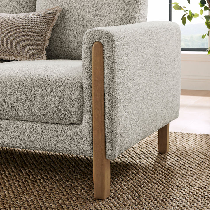 Hawken Boucle Fabric Sofa in Parchment Beech