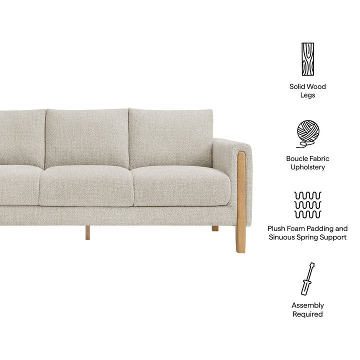 Hawken Boucle Fabric Sofa in Parchment Beech