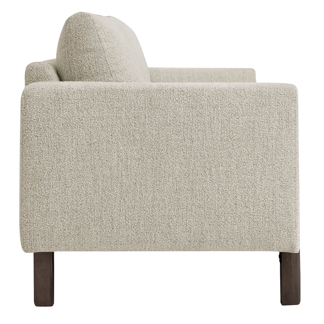 Hawken Boucle Fabric Sofa in Parchment Espresso
