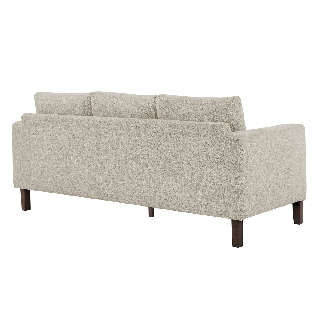Hawken Boucle Fabric Sofa in Parchment Espresso