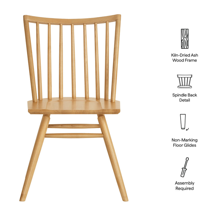 Alvar Spindle Back Dining Side Chairs Set of 2 in Ash