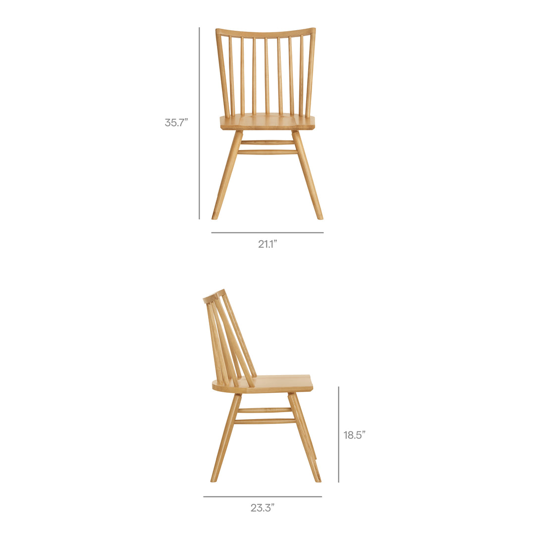 Alvar Spindle Back Dining Side Chairs Set of 2 in Ash