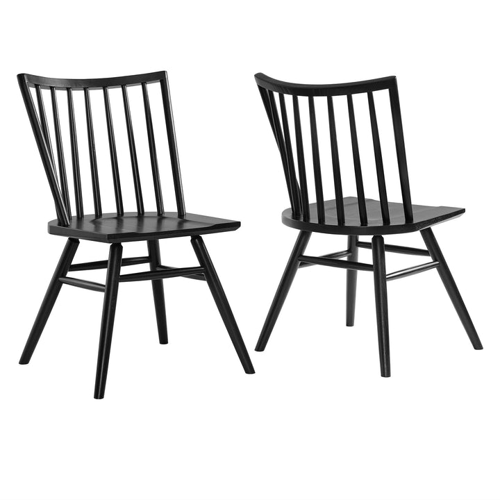 Alvar Spindle Back Dining Side Chairs Set of 2 in Black