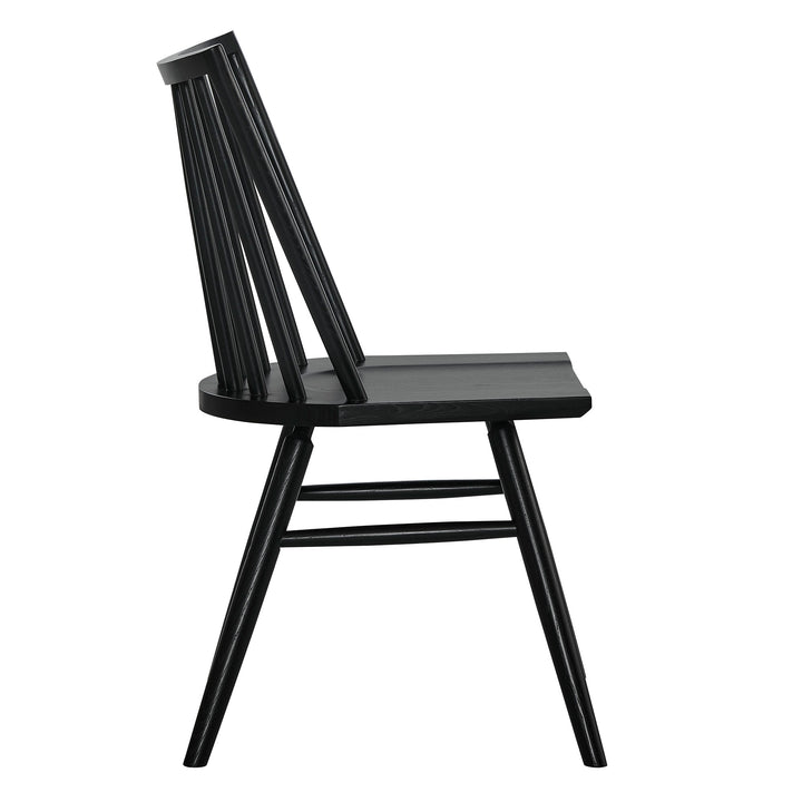 Alvar Spindle Back Dining Side Chairs Set of 2 in Black