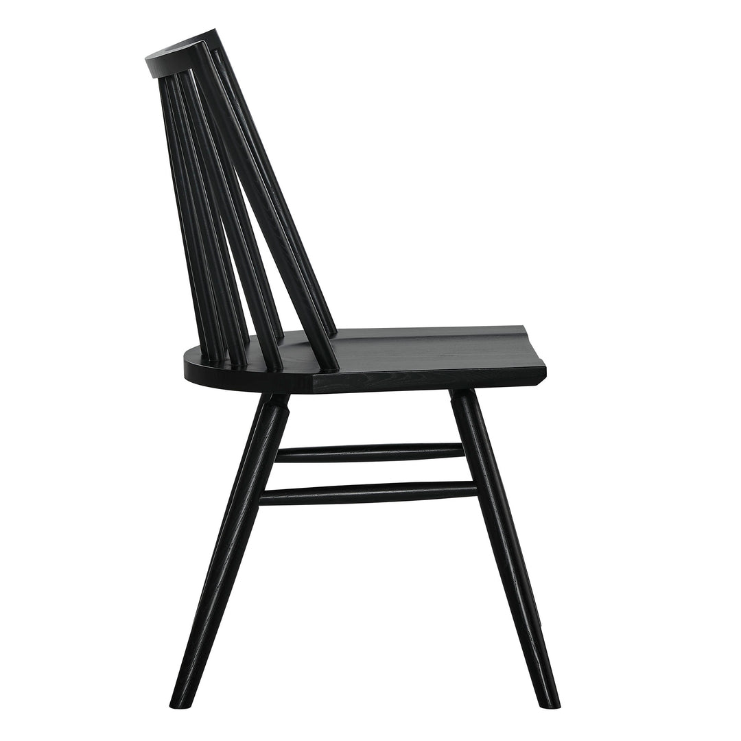 Alvar Spindle Back Dining Side Chairs Set of 2 in Black