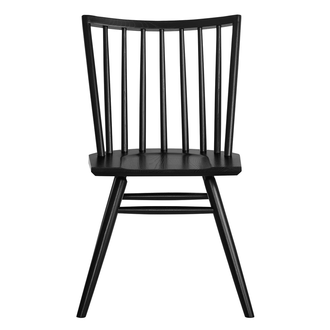 Alvar Spindle Back Dining Side Chairs Set of 2 in Black