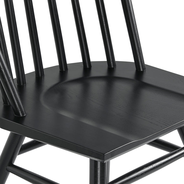 Alvar Spindle Back Dining Side Chairs Set of 2 in Black