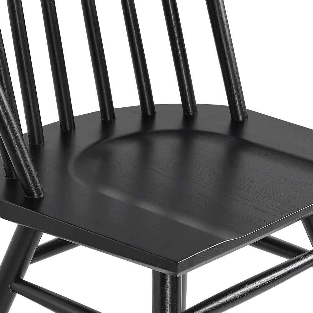 Alvar Spindle Back Dining Side Chairs Set of 2 in Black