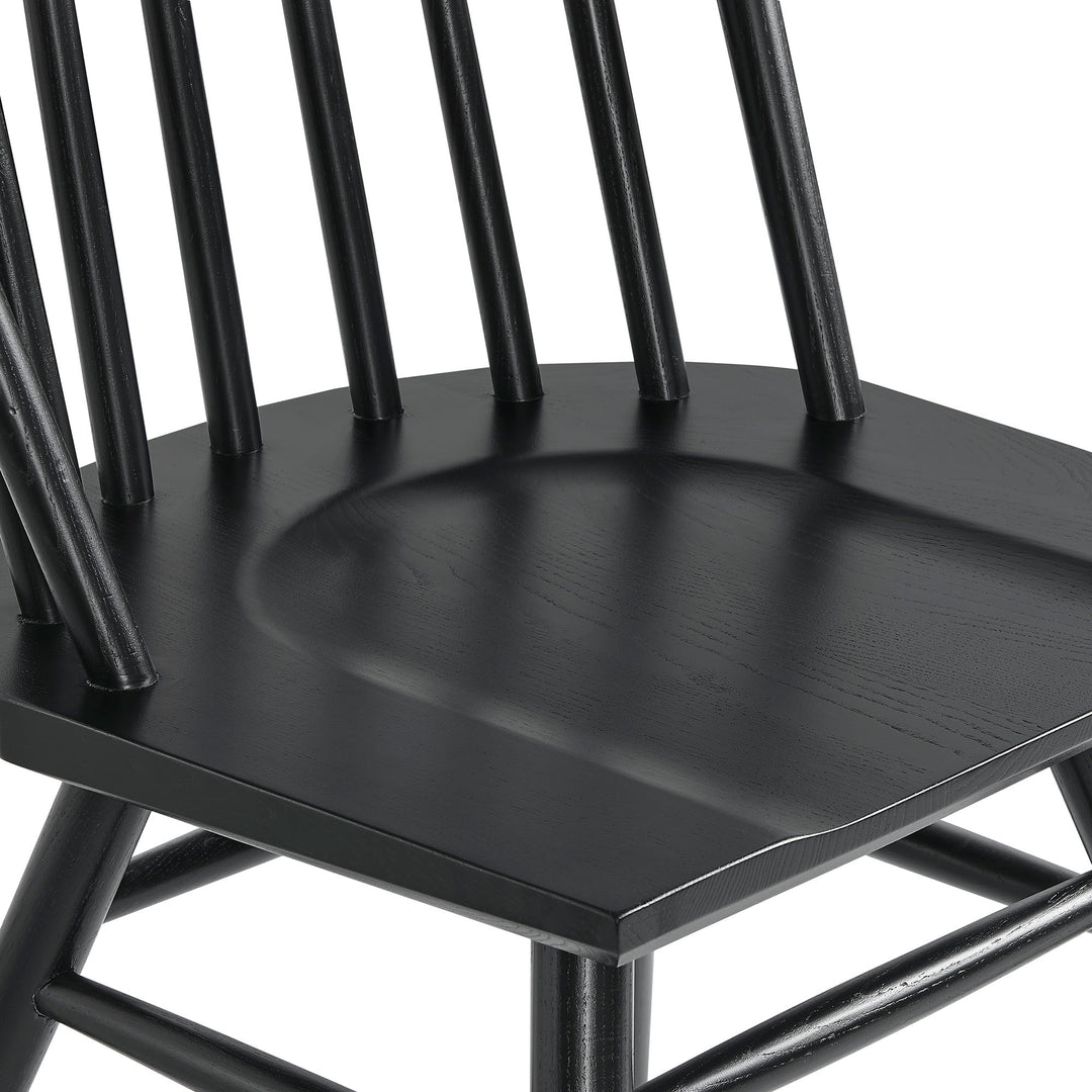 Alvar Spindle Back Dining Side Chairs Set of 2 in Black