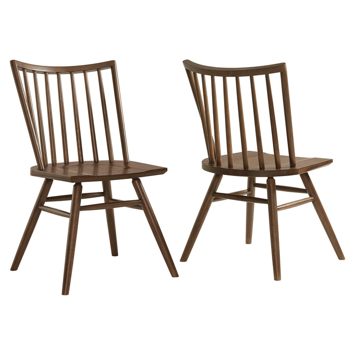 Alvar Spindle Back Dining Side Chairs Set of 2 in Walnut