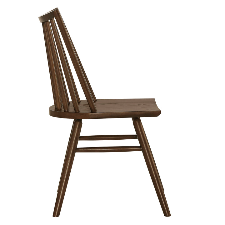 Alvar Spindle Back Dining Side Chairs Set of 2 in Walnut