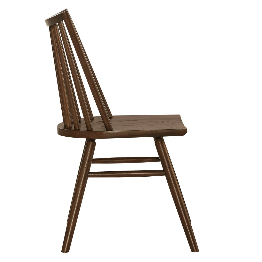 Alvar Spindle Back Dining Side Chairs Set of 2 in Walnut