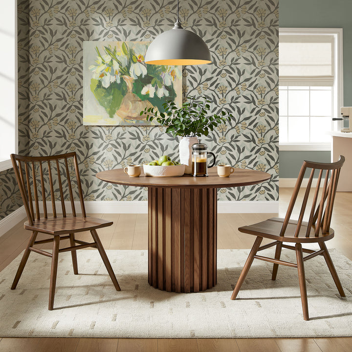 Alvar Spindle Back Dining Side Chairs Set of 2 in Walnut
