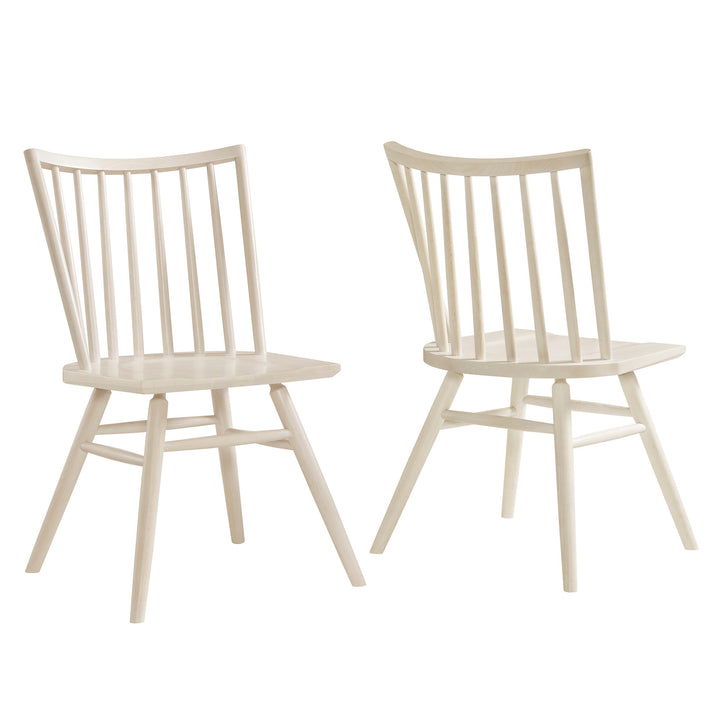 Alvar Spindle Back Dining Side Chairs Set of 2 in White Wash